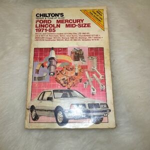 BOOK Chilton's Repair & Tune-Up Guide 71-85 Ford Lincoln Mercury Mid-Size